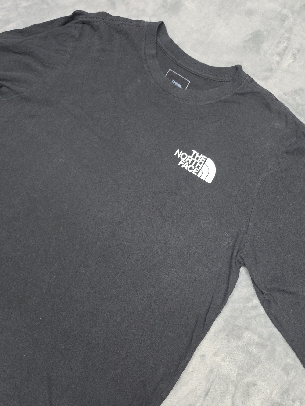 The North Face Black Long Sleeve Tee with White Logo